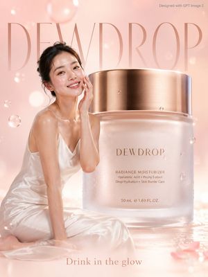 Premium Skincare Ad with Giant Product Jar AI image template preview