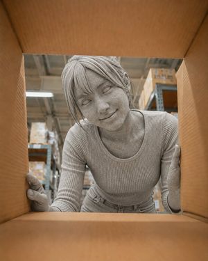 Woman Turned Into Stone Statue AI image template preview
