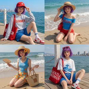 Anime Beach Day 4-Panel Grid AI image template preview
