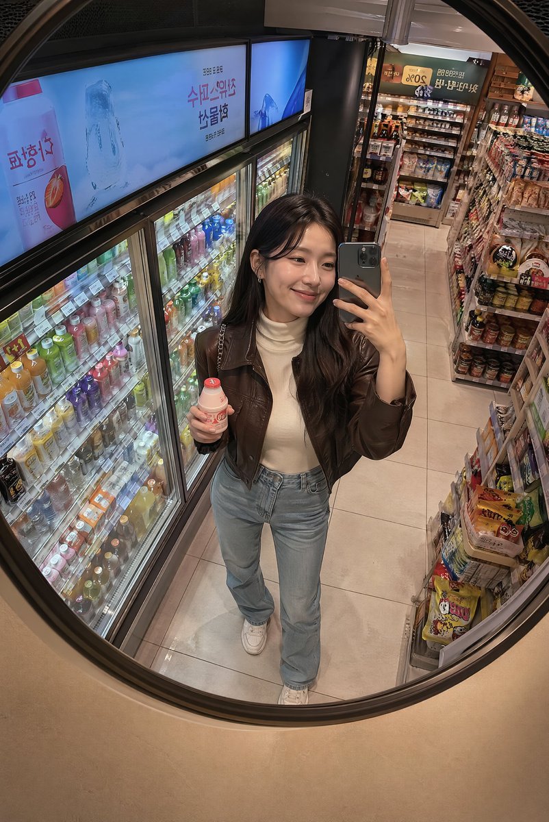 Korean Mart Mirror Selfie example 1