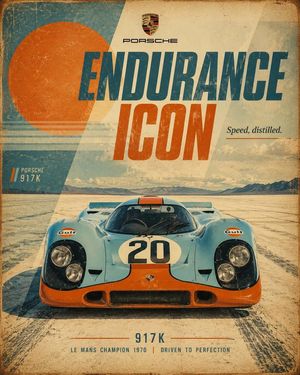 Retro Motorsport Automotive Poster AI image template preview