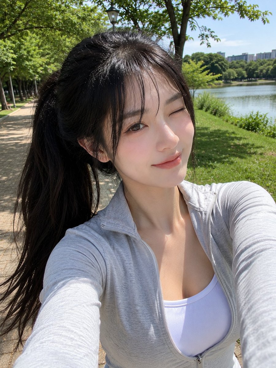 Realistic East Asian Woman Smartphone Selfie example 1