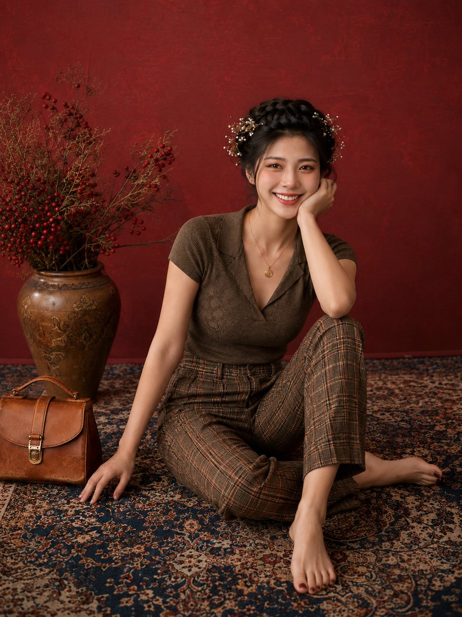 Elegant Studio Rug Portrait example 2
