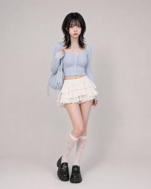 Summer Girly Fashion Outfit Style AI image template preview