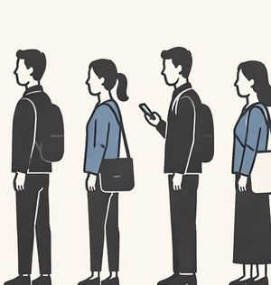 Minimal Queue Illustration AI image template preview