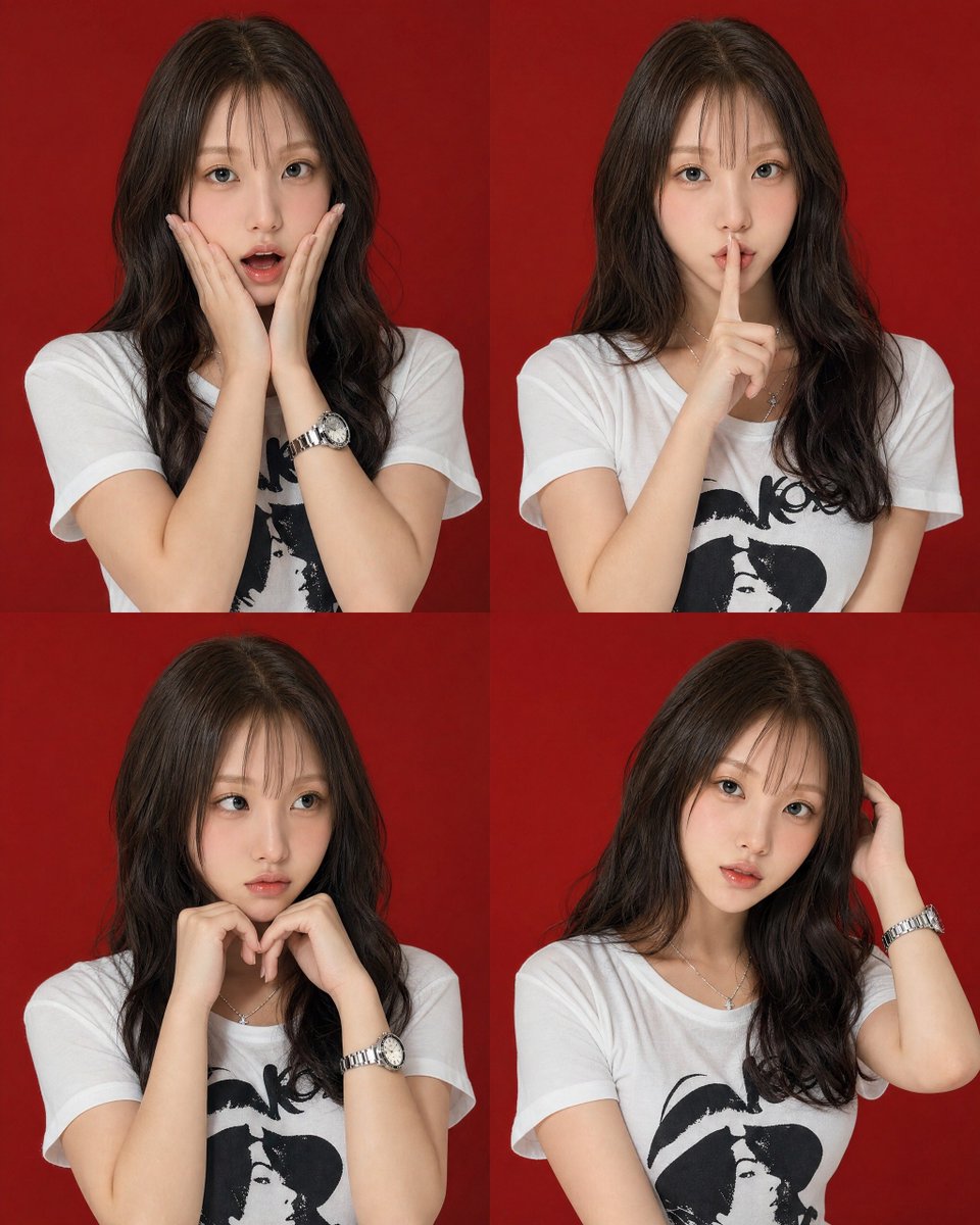 Four-Pose Studio Portrait Grid example 1