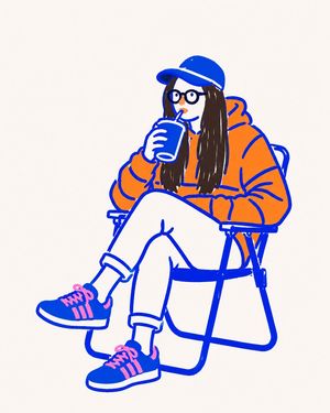 Minimalist Vector Doodle Illustration AI image template preview