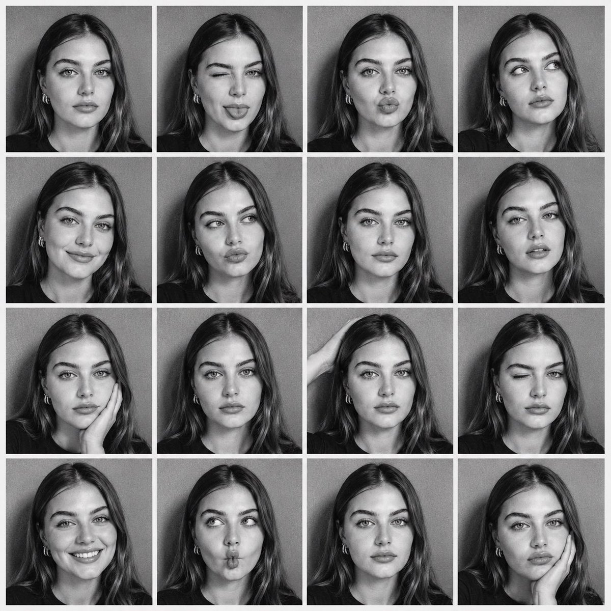 B&W Photobooth Contact Sheet example 1