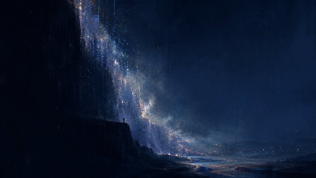 Deep Blue Sci-Fi Megacity Wallpaper example 3