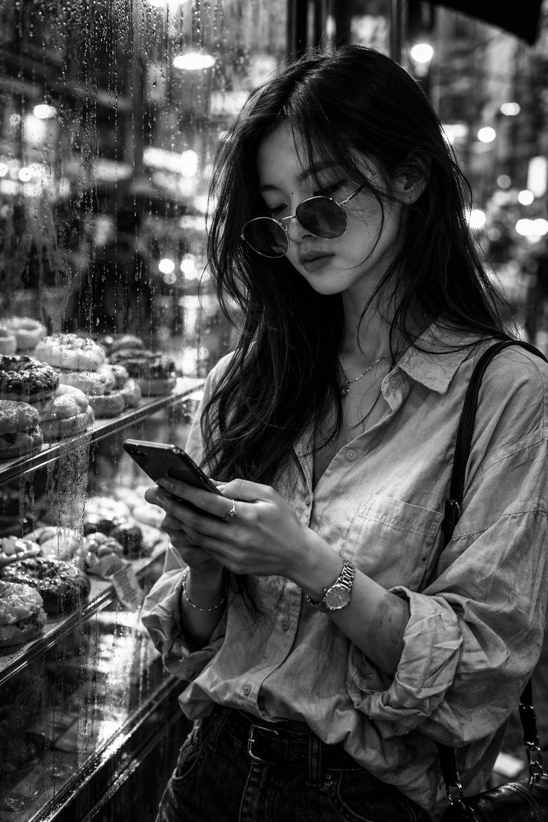 Black and White Street Fashion Snapshot example 1