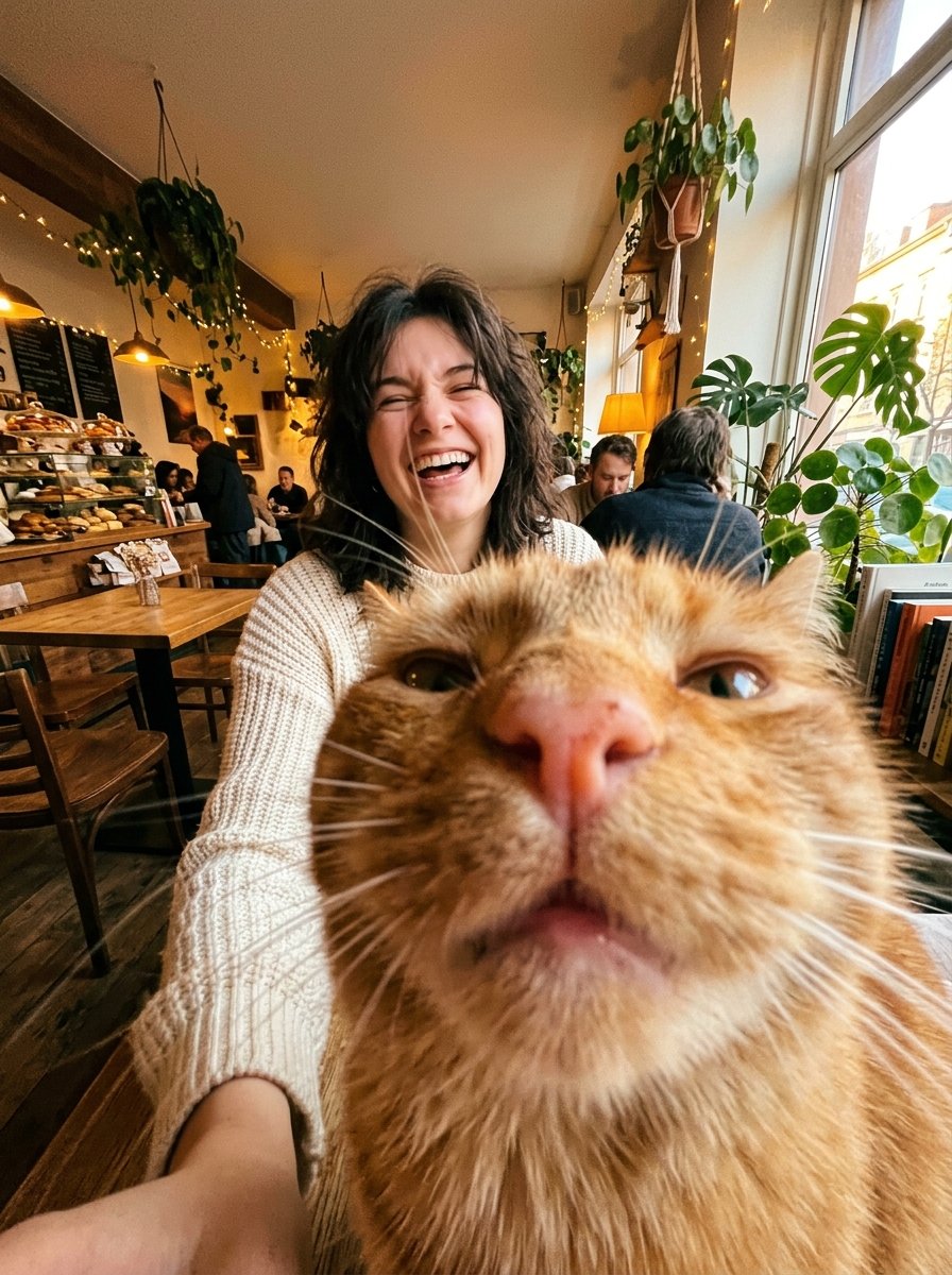 Extreme Wide-Angle Cat Photobomb Selfie example 2