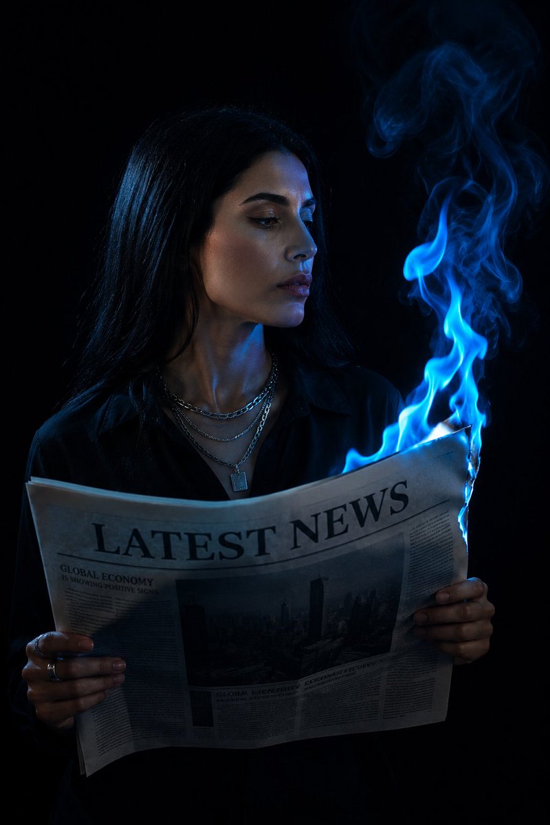 Moody Cinematic Blue Fire Portrait example 1