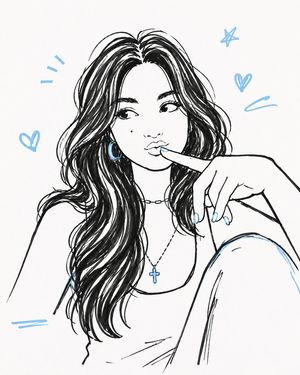 Hand-drawn Black Marker Doodle AI image template preview