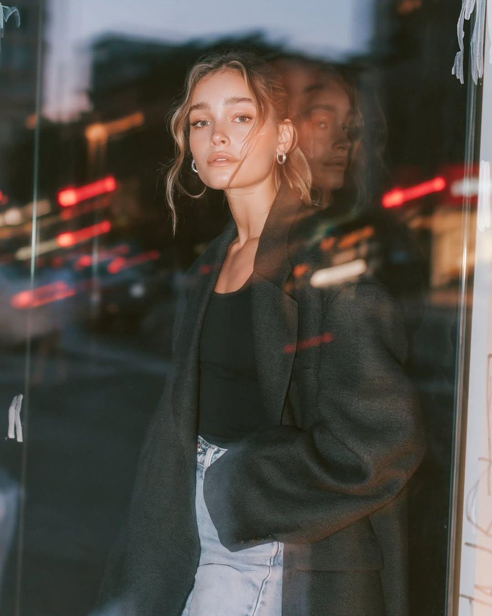 Cinematic Glass Reflection Portrait example 1