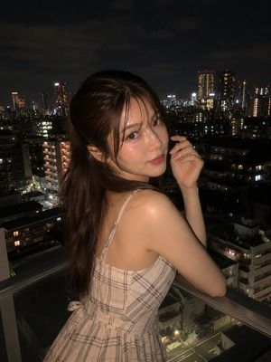 Urban Night Balcony Portrait AI image template preview