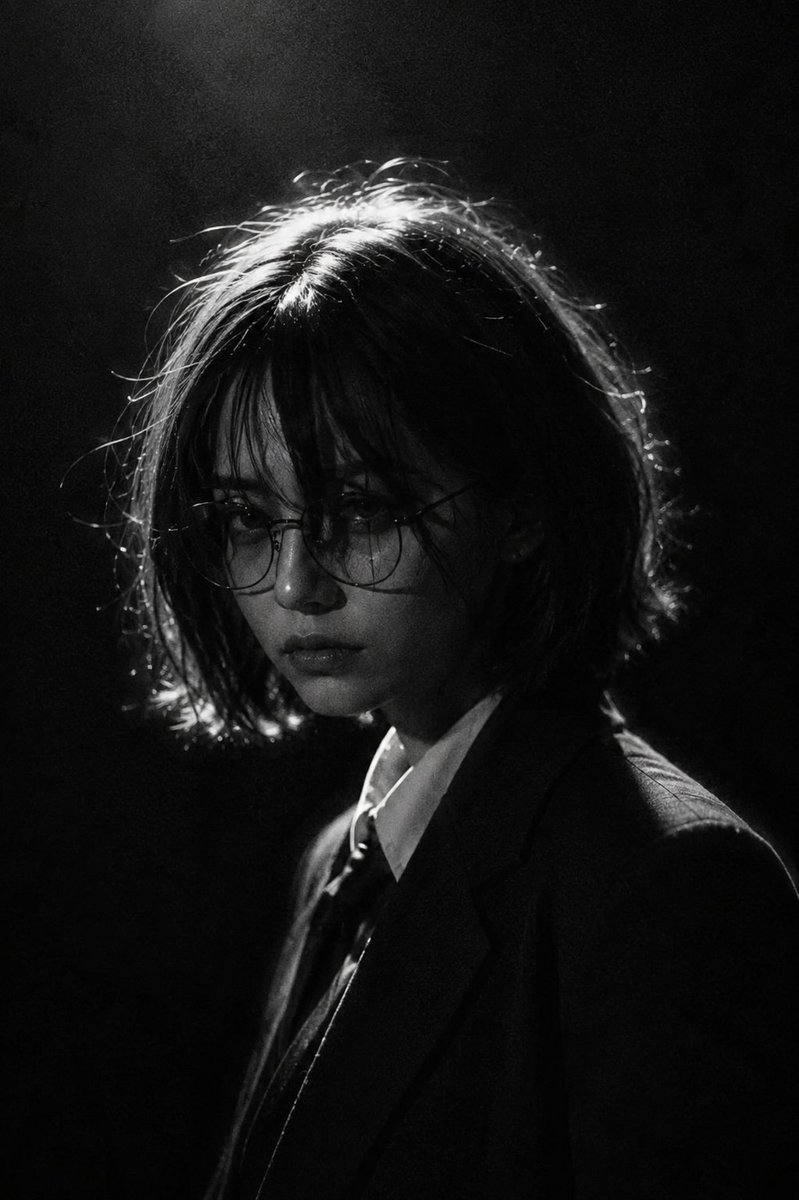 Cinematic Monochrome Studio Portrait example 1