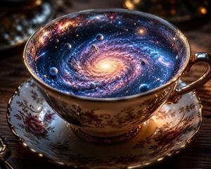 The Galaxy in a Teacup Macro Photography AI image template preview