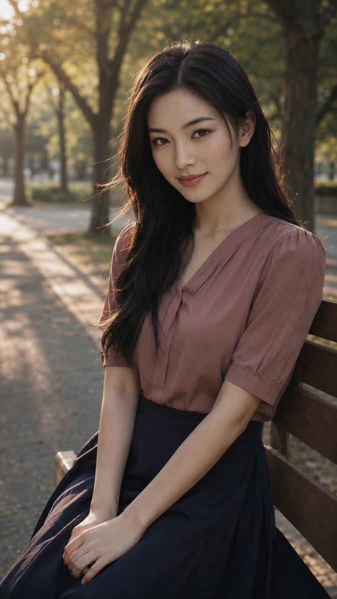 Sunset Park Bench Portrait example 3