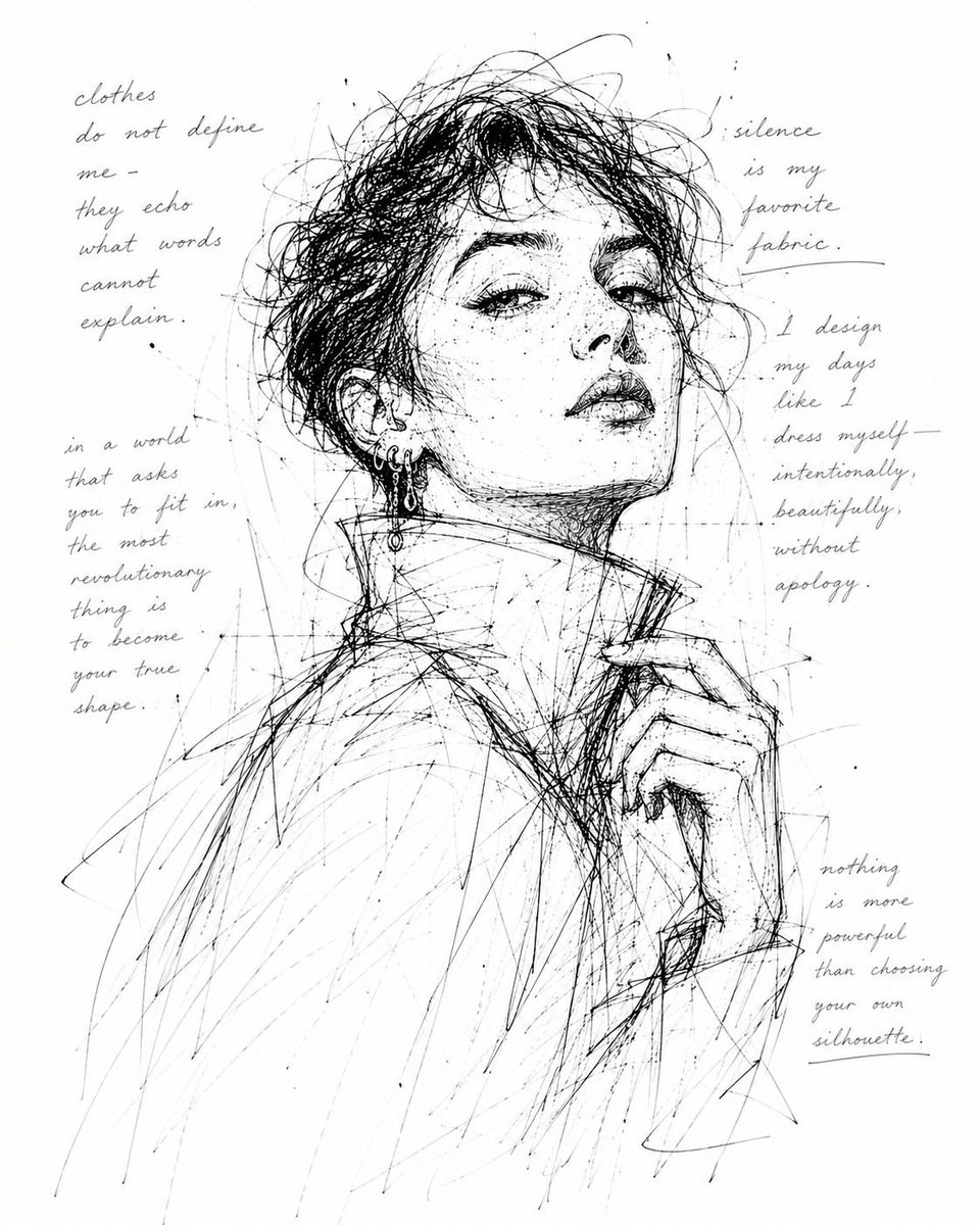 Monochrome Scribble Ink Sketch example 1