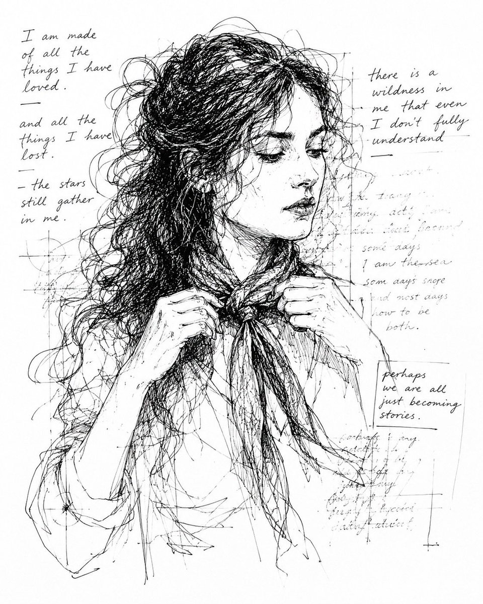 Monochrome Scribble Ink Sketch example 3