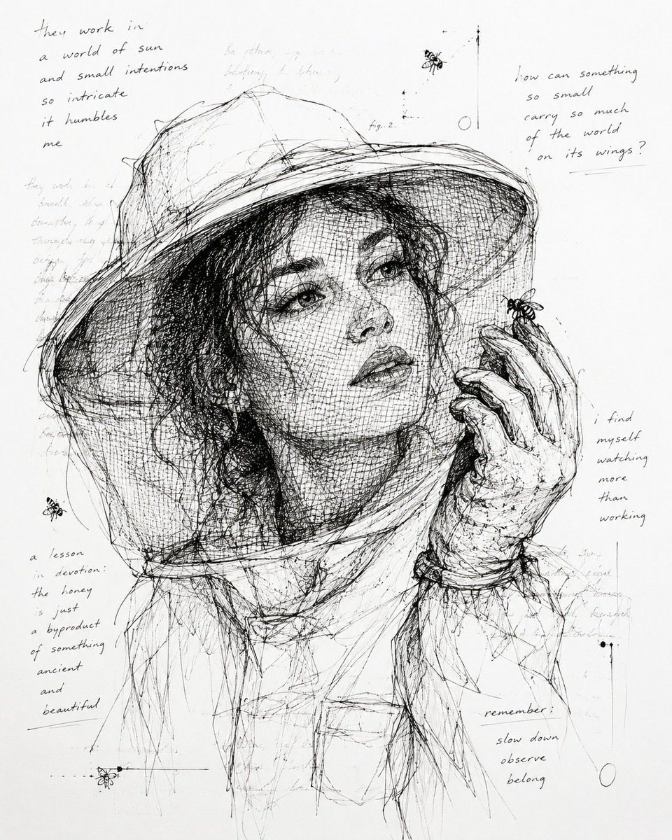 Monochrome Scribble Ink Sketch example 4