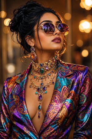 Luxury Silk and Gemstones AI image template preview