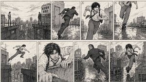 Action Chase 2D Storyboard AI image template preview
