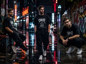 Cinematic Urban Streetwear Portrait AI image template preview