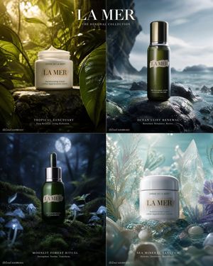 Premium Skincare Campaign Poster Grid AI image template preview
