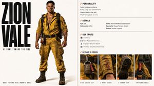 Editorial Character Profile Spread AI image template preview