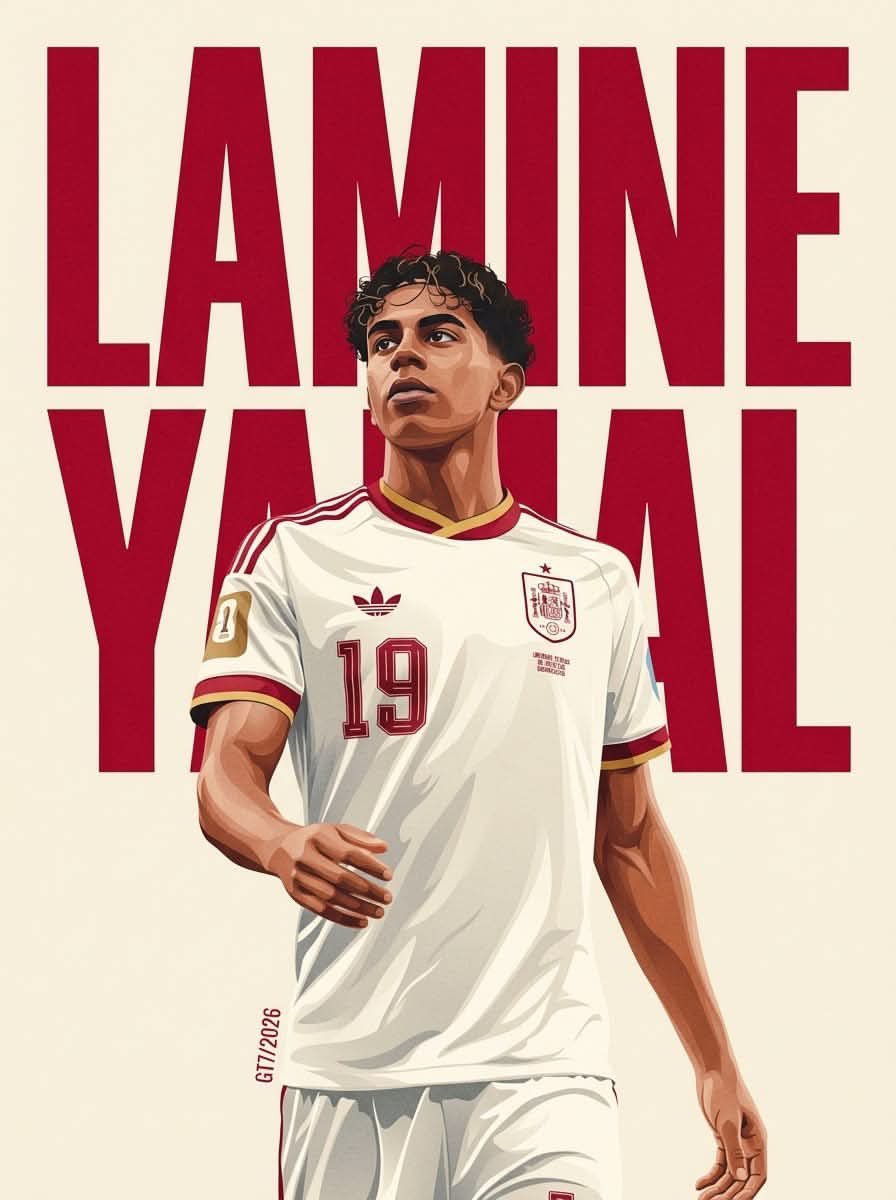 Retro National Team Football Player Portrait example 2