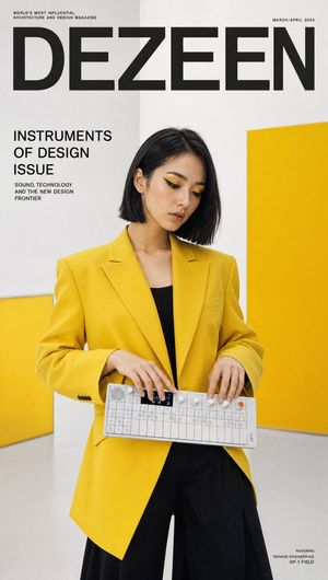 Bauhaus-Inspired Design Magazine Cover AI image template preview