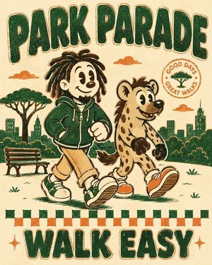 Vintage Rubber Hose Mascot Poster AI image template preview