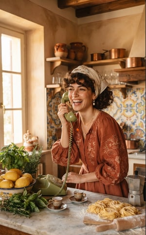 Italian Vintage Kitchen Portrait AI image template preview