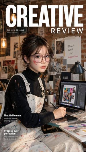 Creative Industry Magazine Cover AI image template preview
