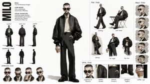 High Fashion Character Concept Sheet AI image template preview