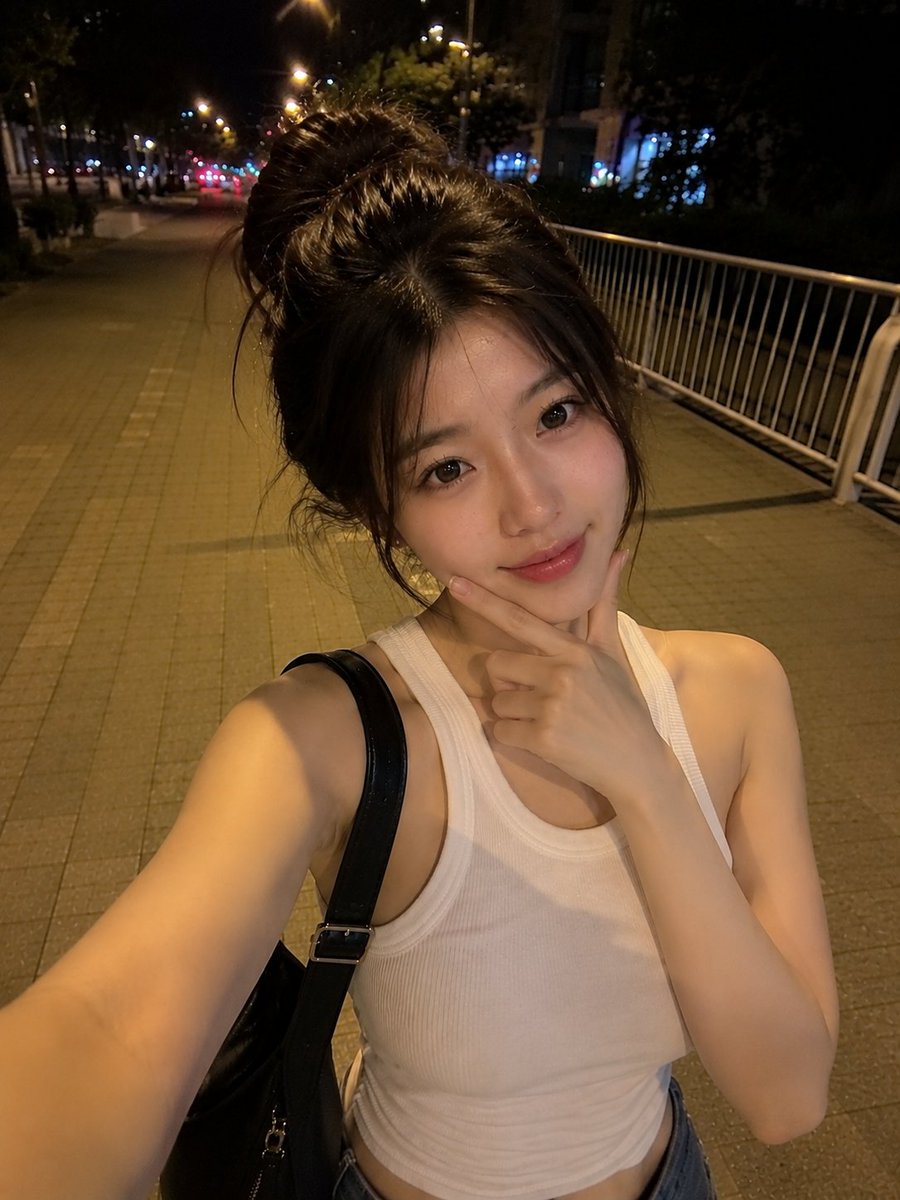 Realistic Nighttime Smartphone Selfie example 3
