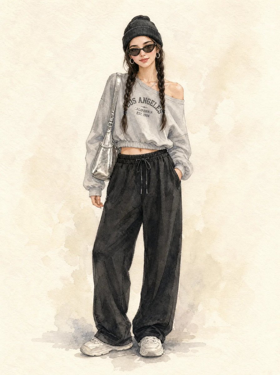 Watercolor Street Fashion Portrait example 1