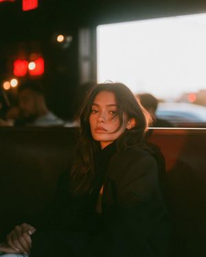 Cinematic Retro Diner Portrait AI image template preview