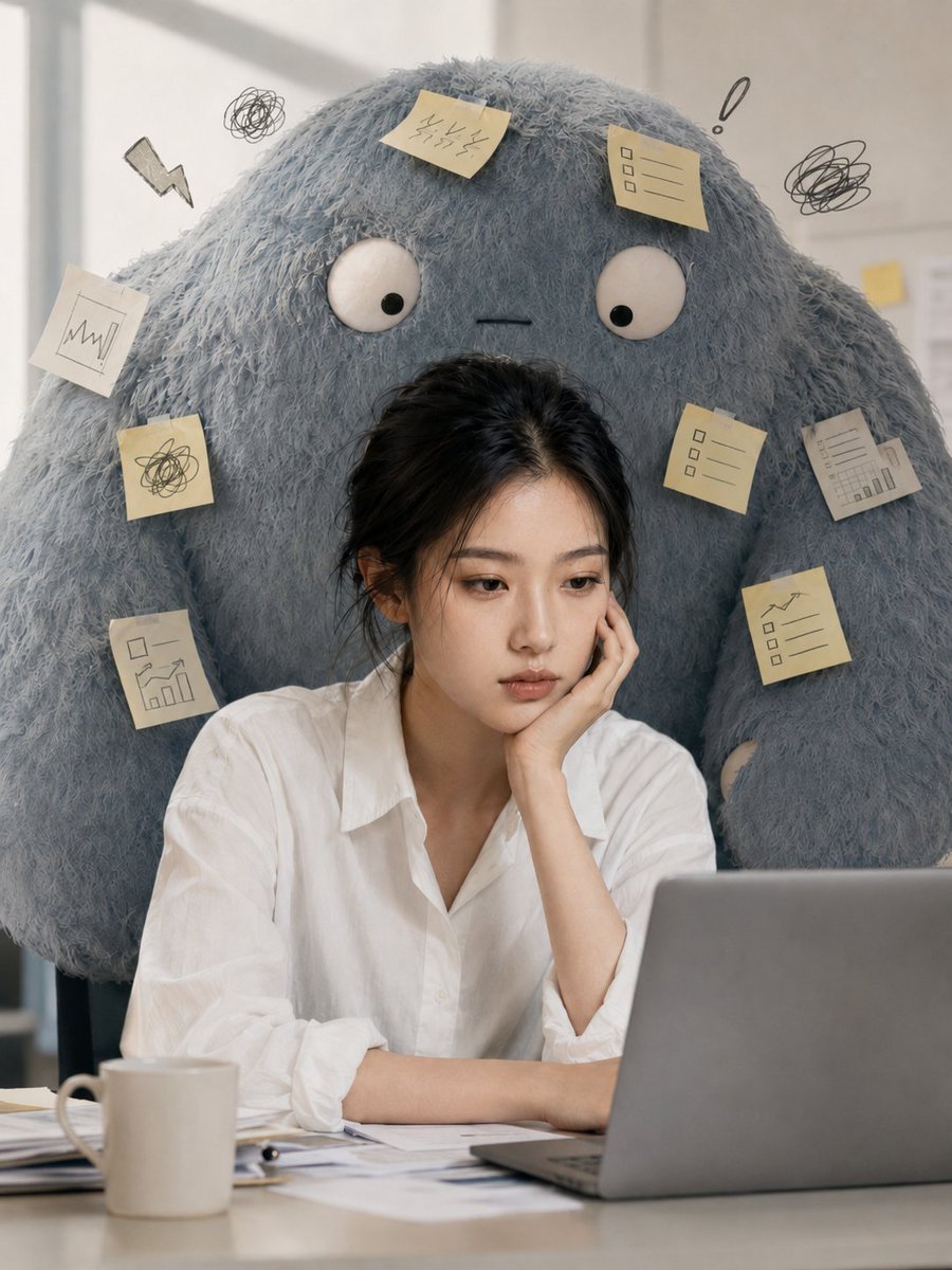 Workplace Anxiety Emotion Monster Portrait example 1
