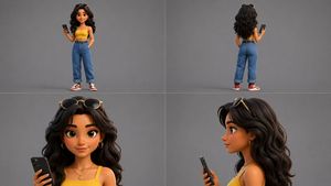 3D Animated Character Reference Sheet AI image template preview
