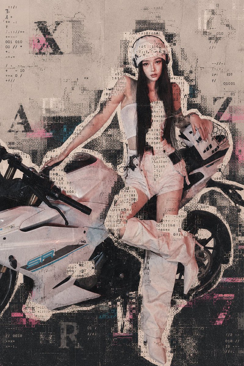 Archive Glitch Motorcycle Fashion Poster example 1