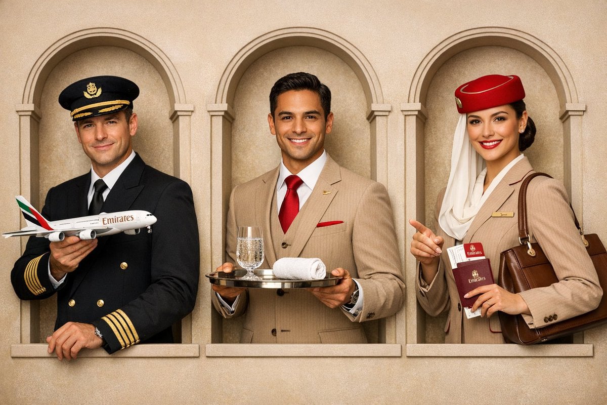 A luxury brand advertisement featuring three stylish arranged example 4