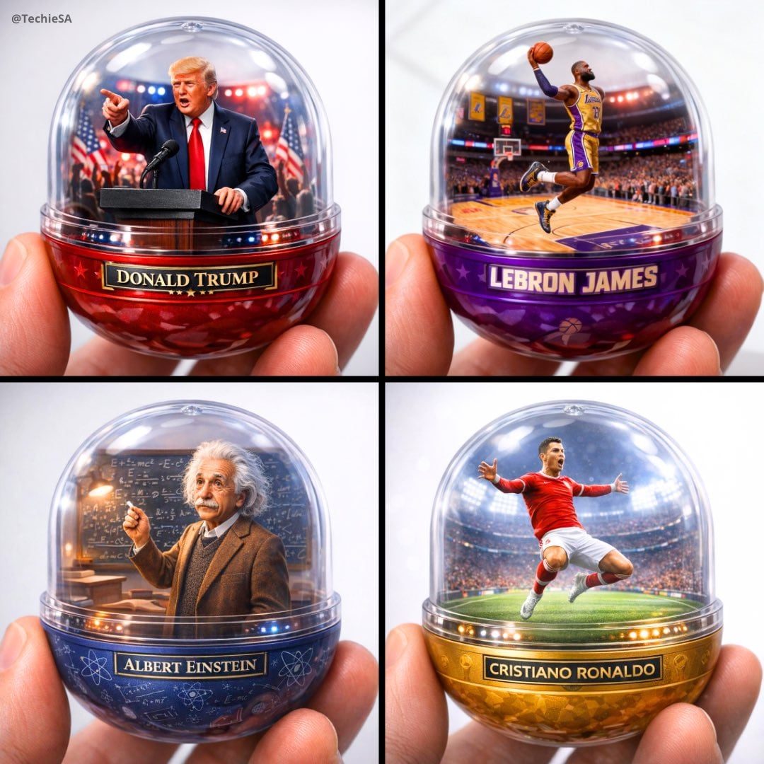 A detailed transparent gashapon capsule diorama, held between fingers AI image template preview