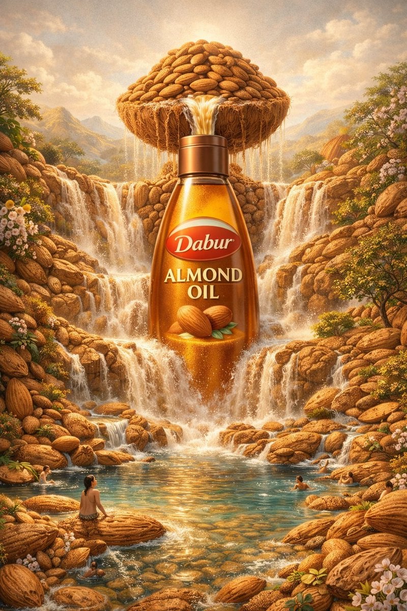Surreal premium commercial illustration featuring the product bottle example 3