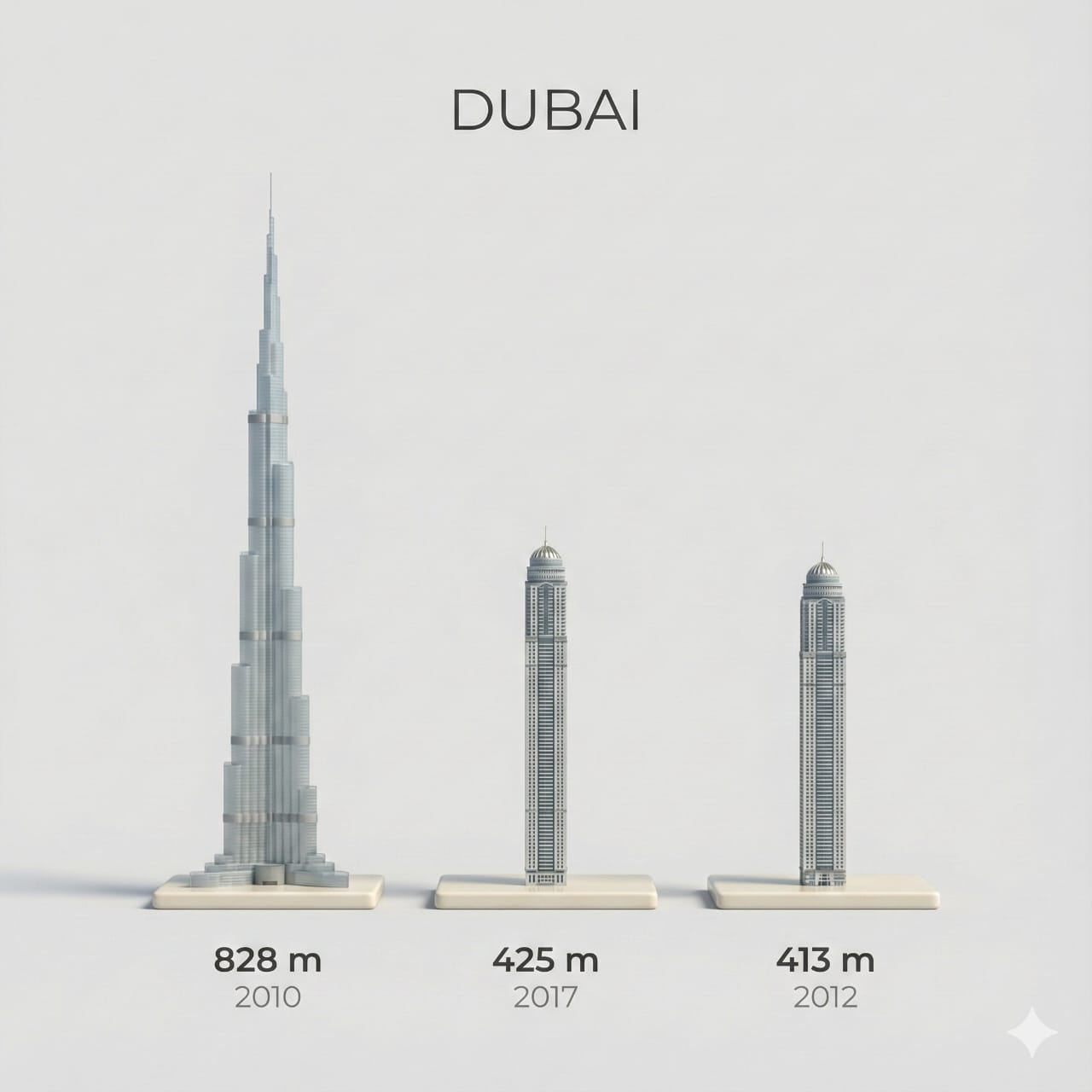 Clear, side miniature 3D cartoon view of tallest buildings AI image template preview