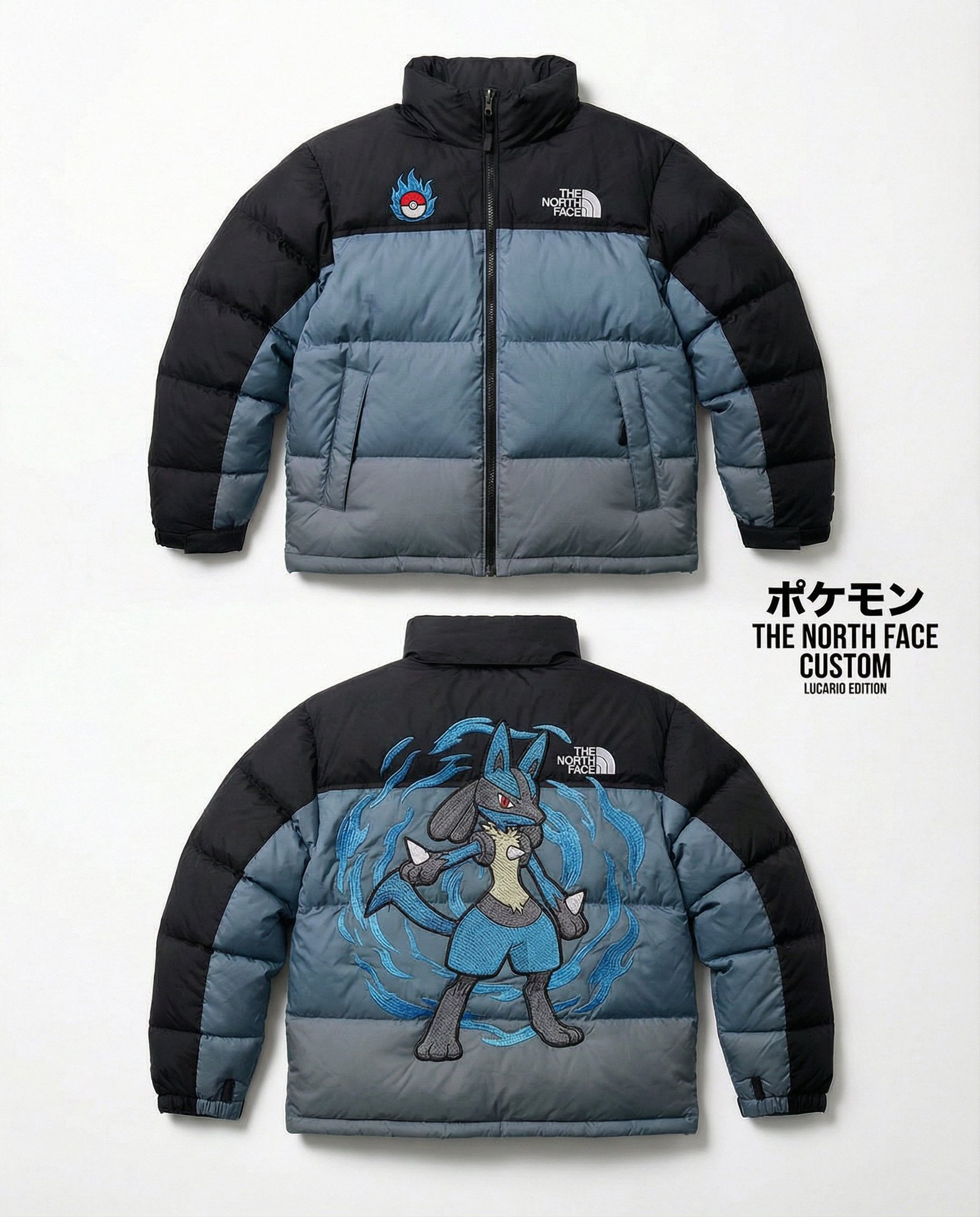 High-end editorial product shot of a custom The North Face Nuptse 700 example 2