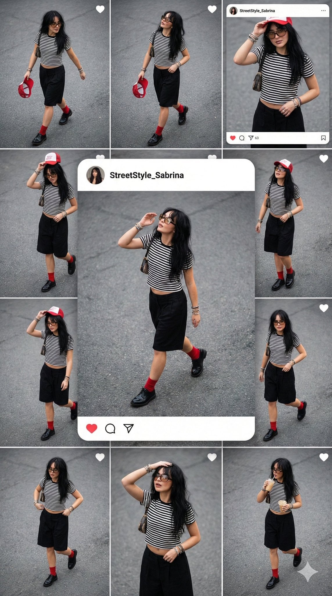 Natural lifestyle storytelling, varying poses across frames AI image template preview