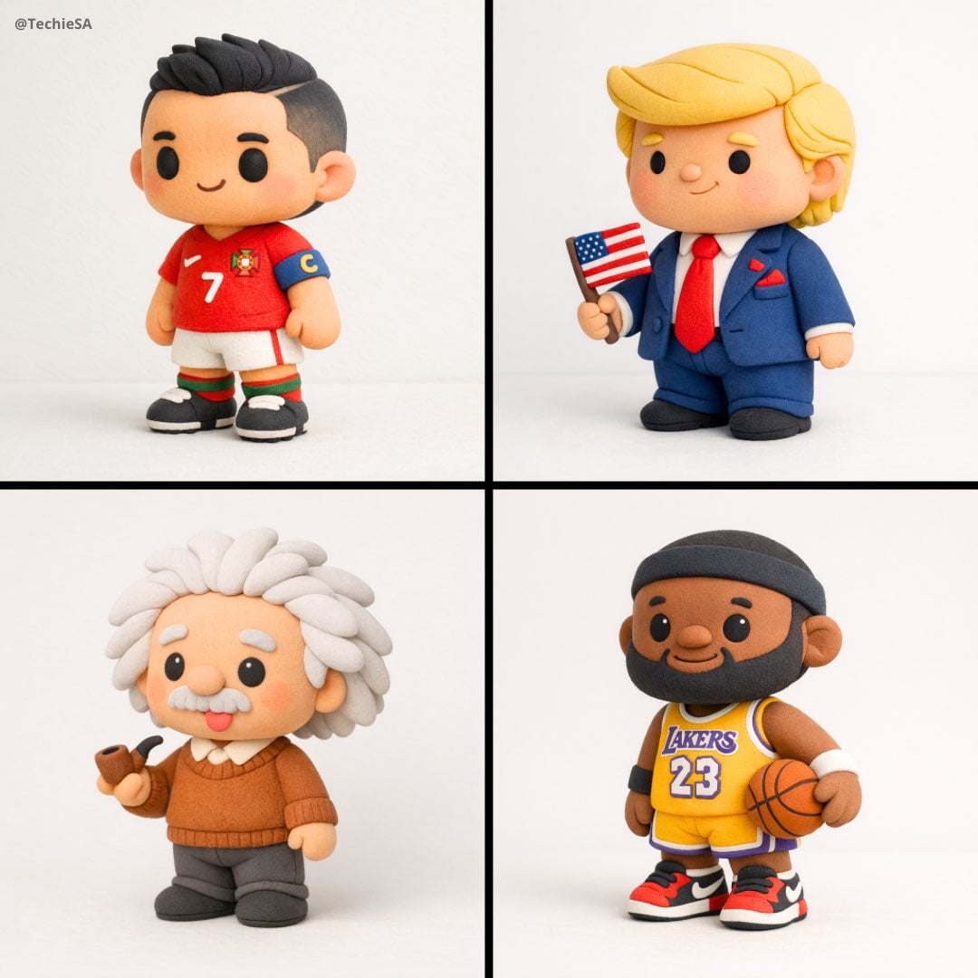 Stylized miniature model of shaped entirely from soft polymer clay AI image template preview