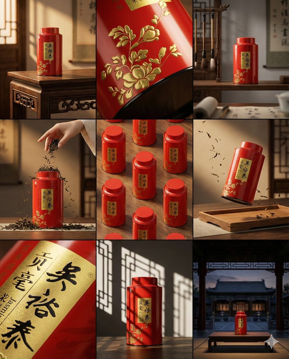 A clean 3 3 storyboard grid with nine equal-sized panels and an overall AI image template preview